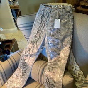 Good American metallic python/lizard jeans